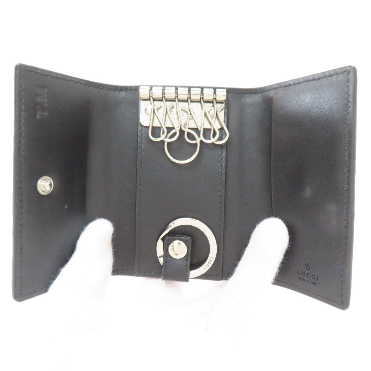 Gucci GG Embossed Key Case Leather Holder — view 4