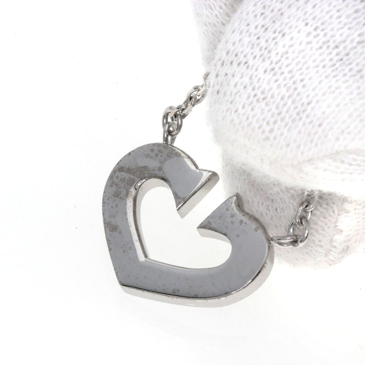 Cartier C Heart Necklace 18K White Gold — view 6