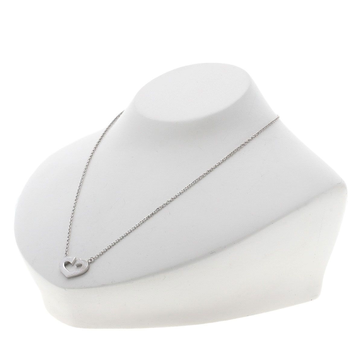 Cartier C Heart Necklace 18K White Gold — view 4