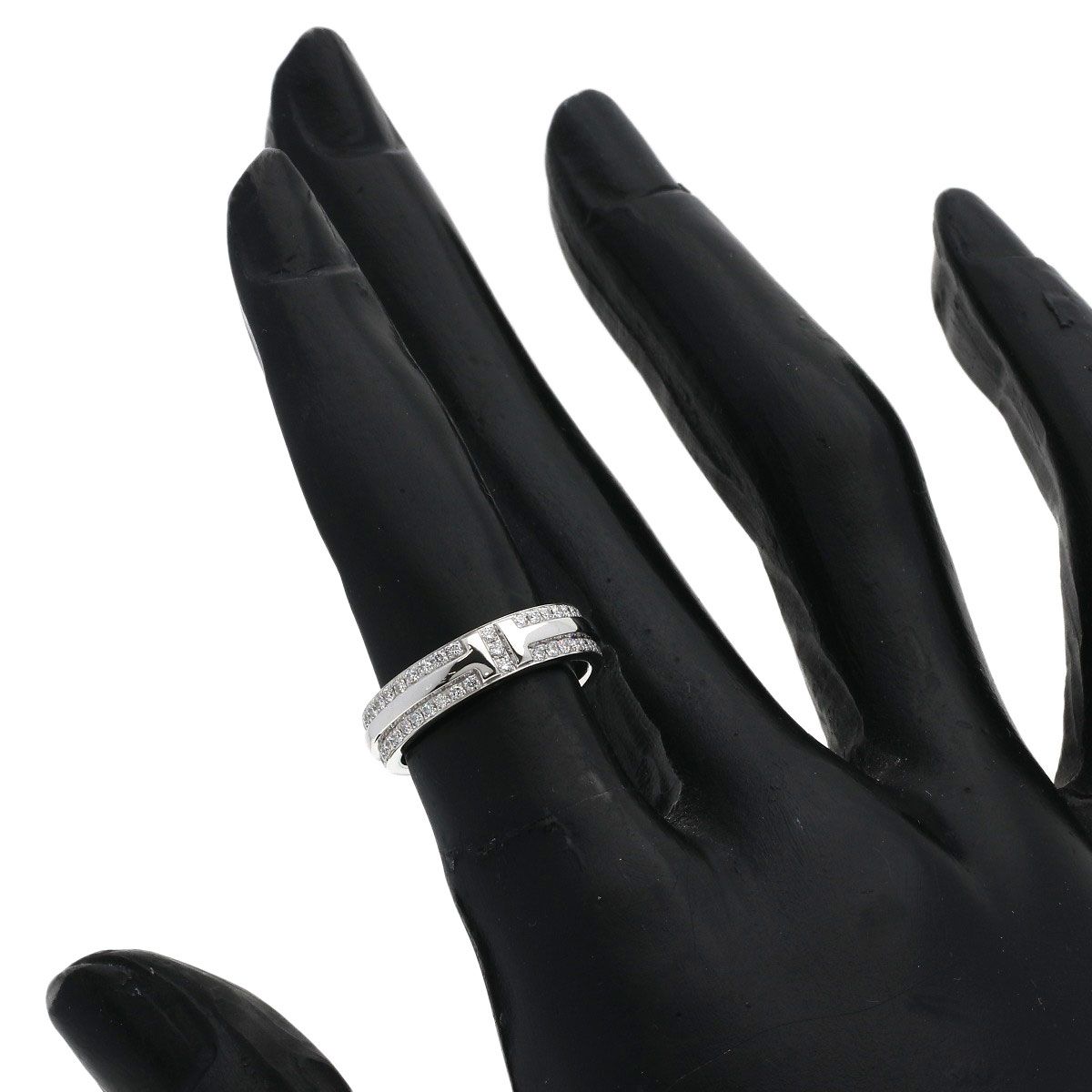 Tiffany & Co Ttwo Narrow Pave Diamond Ring 18K White Gold — view 7