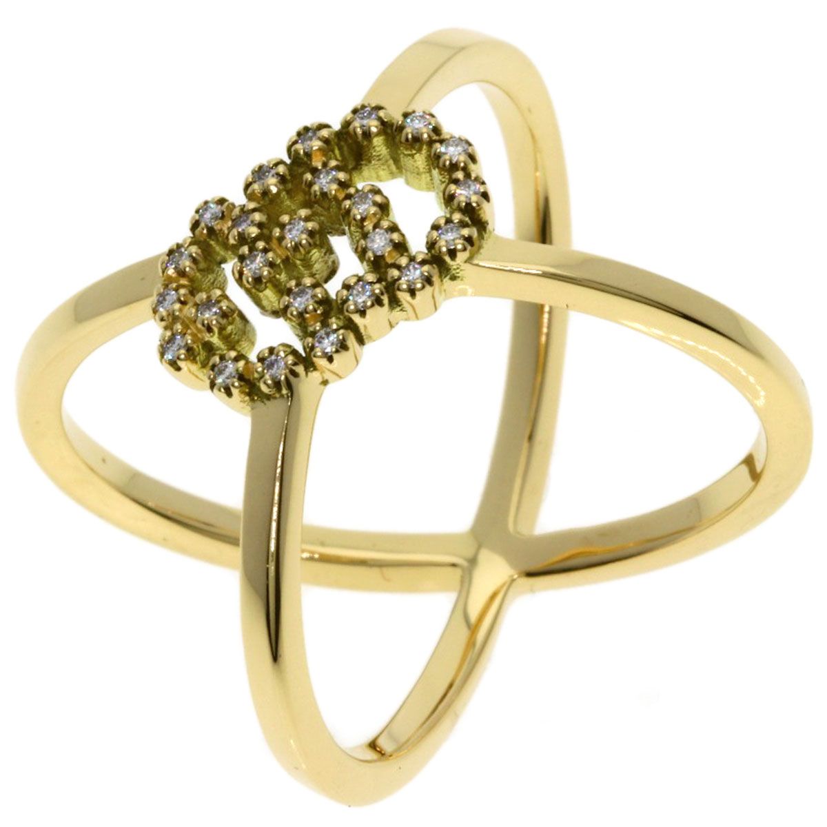 Gucci GG Running Diamond Ring 18K Yellow Gold — view 2