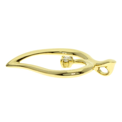 Tiffany & Co Leaf Diamond Pendant Top 18K Yellow Gold — view 3