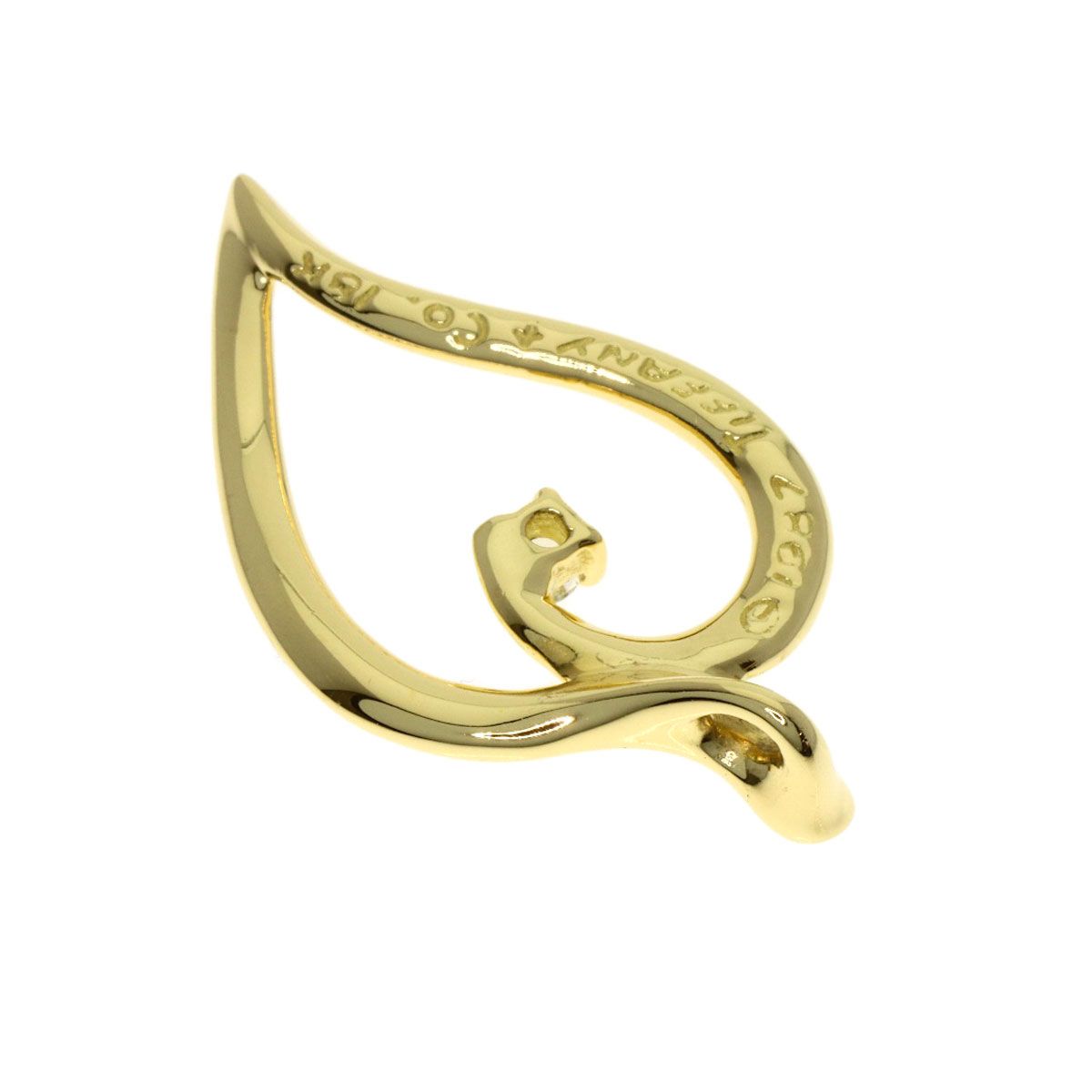Tiffany & Co Leaf Diamond Pendant Top 18K Yellow Gold — view 2