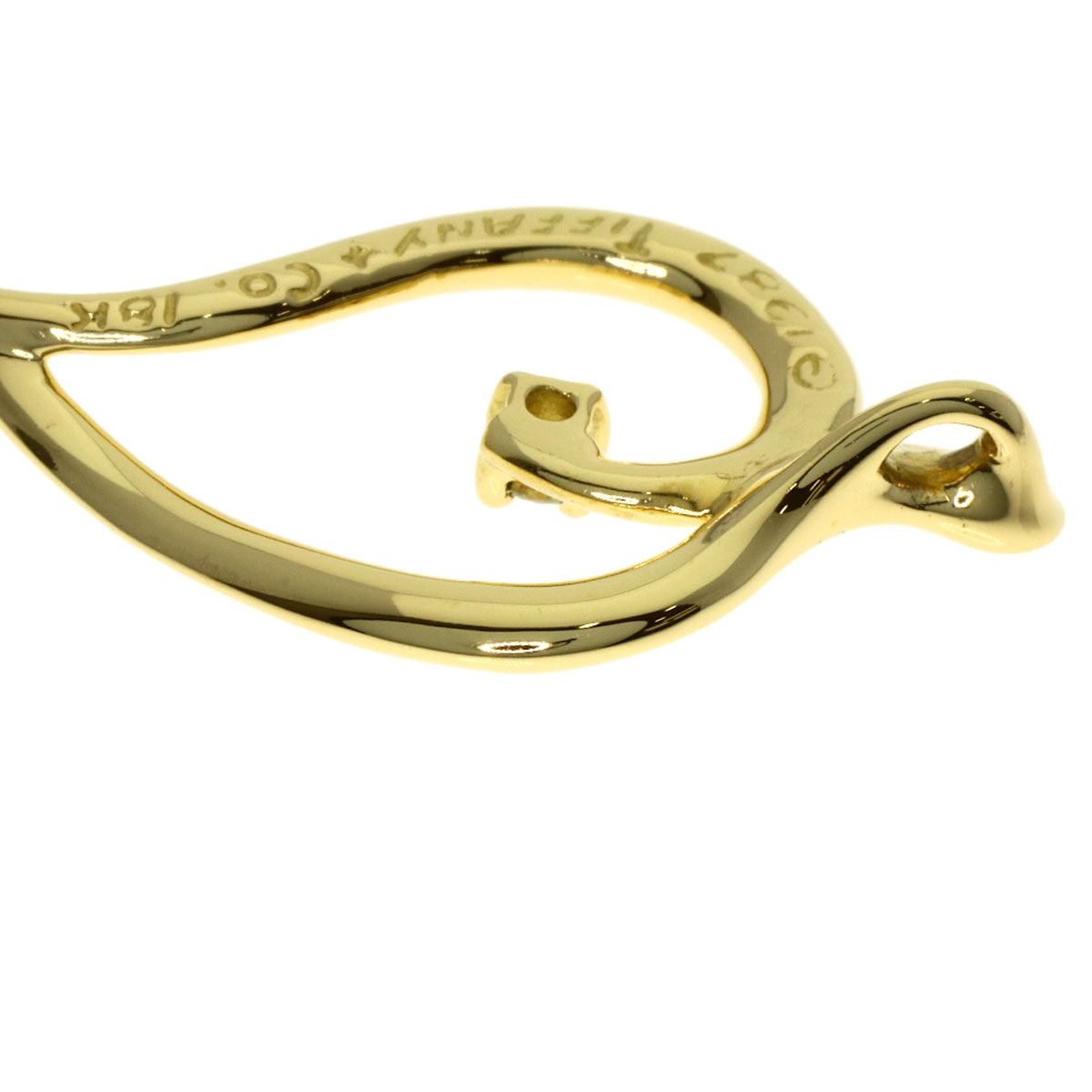 Tiffany & Co Leaf Diamond Pendant Top 18K Yellow Gold — view 4