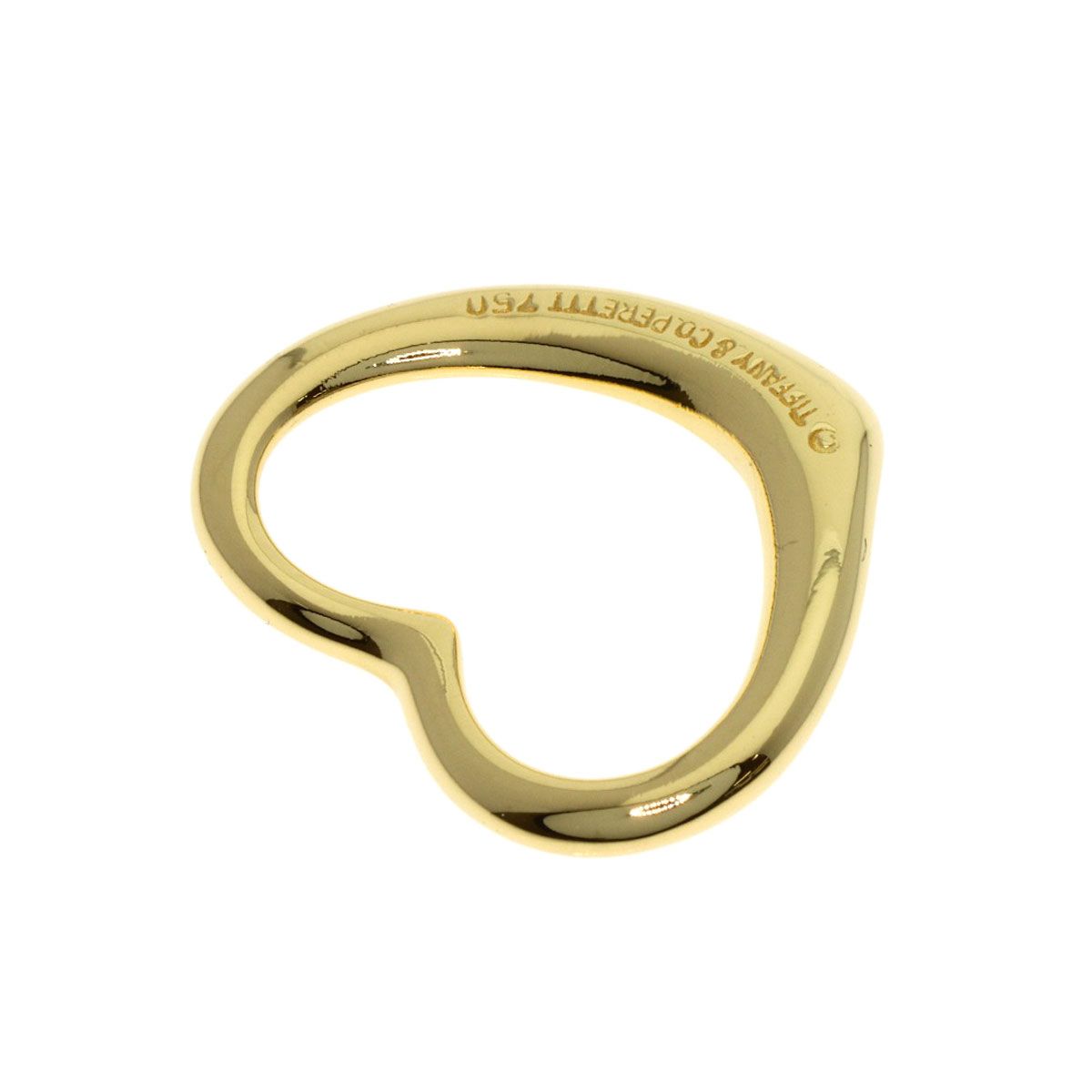 Tiffany & Co Open Heart Pendant Top 18K Yellow Gold — view 2