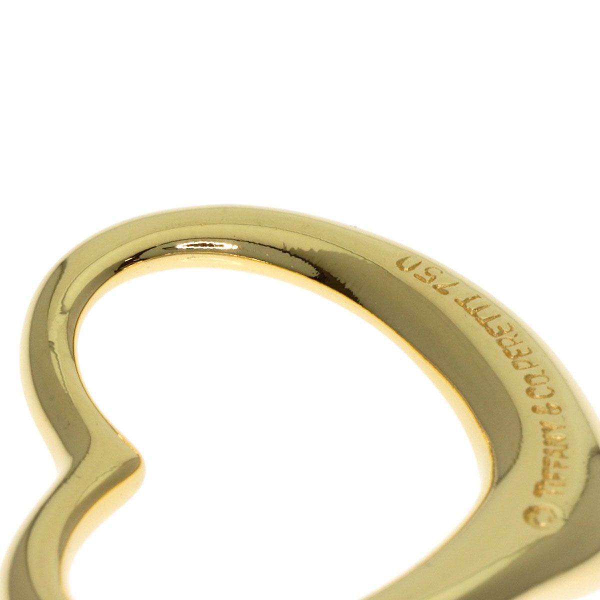 Tiffany & Co Open Heart Pendant Top 18K Yellow Gold — view 6