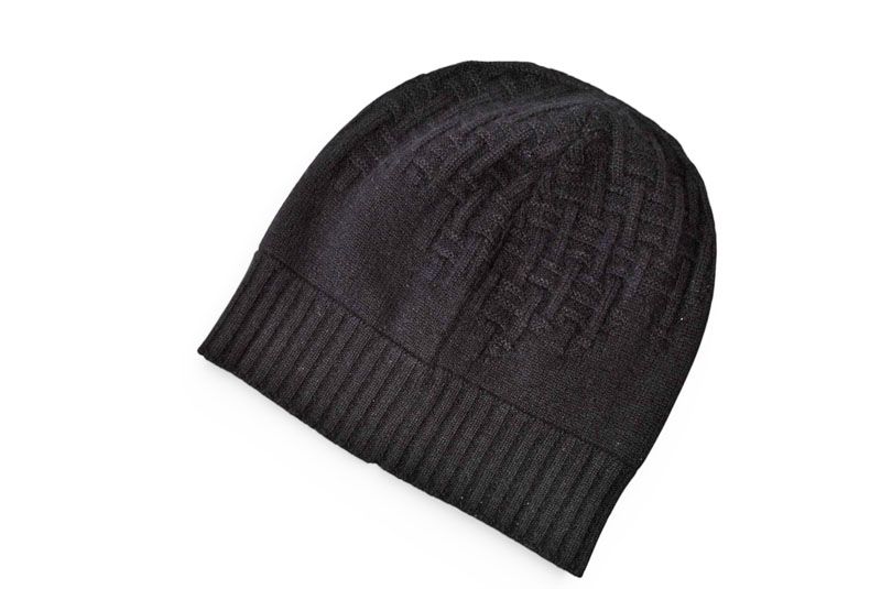 Hermes Knit Cap Beanie Cashmere Black Logo — view 4