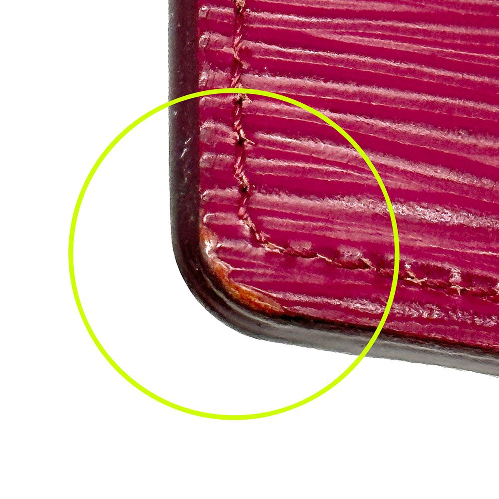 Louis Vuitton Card Case Epi Leather Holder Sample Fuchsia Wine — view 8