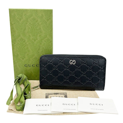 Gucci Wallet Durian Guccissima Leather Black Round — view 5