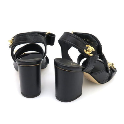 Chanel Sandals Leather Black — view 3