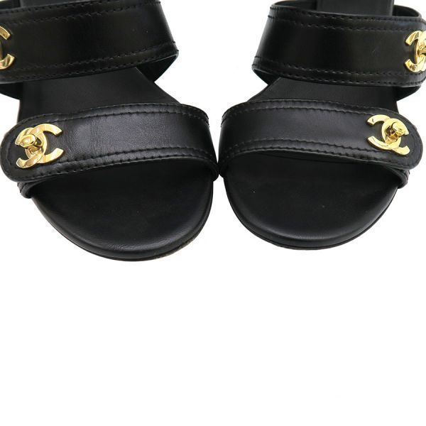 Chanel Sandals Leather Black — view 6