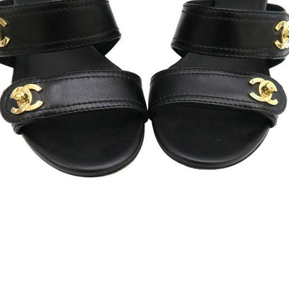 Chanel Sandals Leather Black — view 6