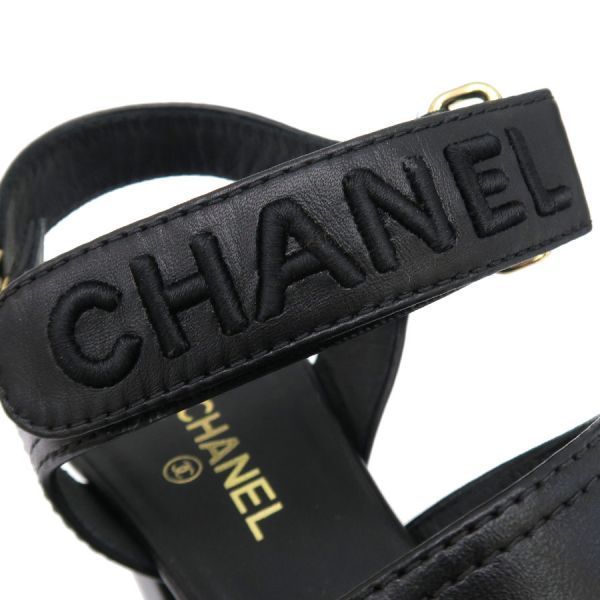 Chanel Sandals Leather Black — view 7