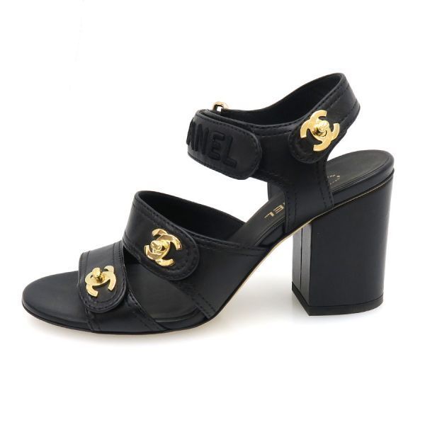 Chanel Sandals Leather Black — view 2