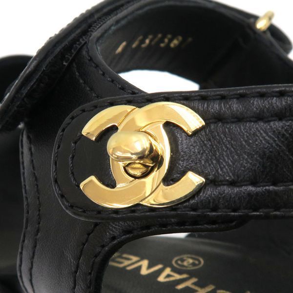 Chanel Sandals Leather Black — view 4