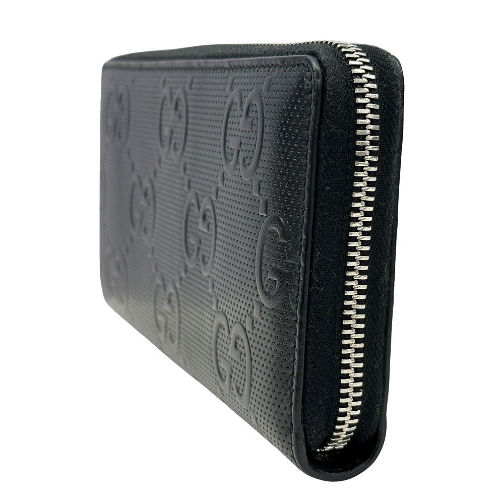 Gucci Wallet GG Emboss Zip Around Leather Black — view 4