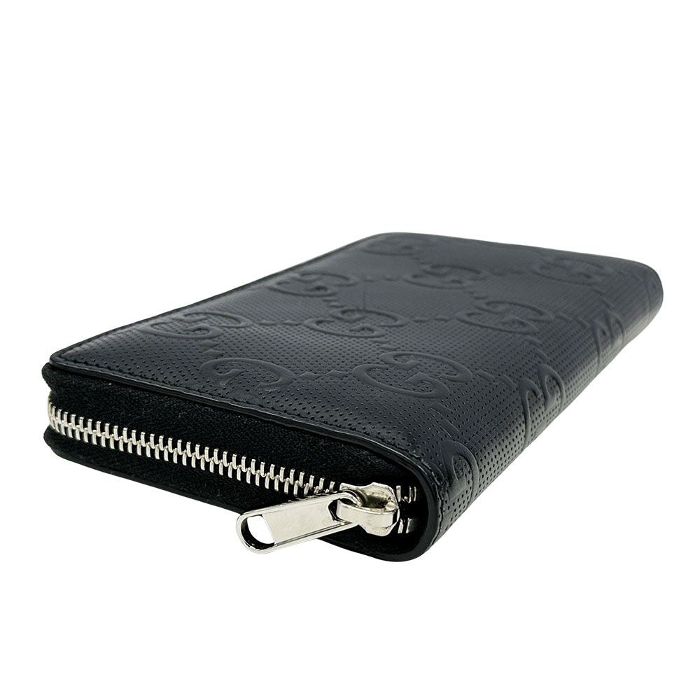 Gucci Wallet GG Emboss Zip Around Leather Black — view 3