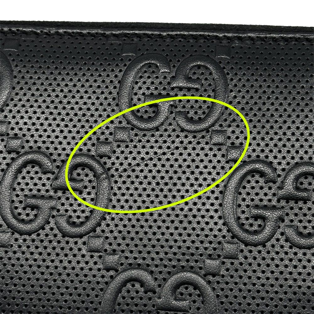 Gucci Wallet GG Emboss Zip Around Leather Black — view 9