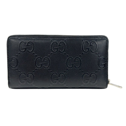 Gucci Wallet GG Emboss Zip Around Leather Black — view 2