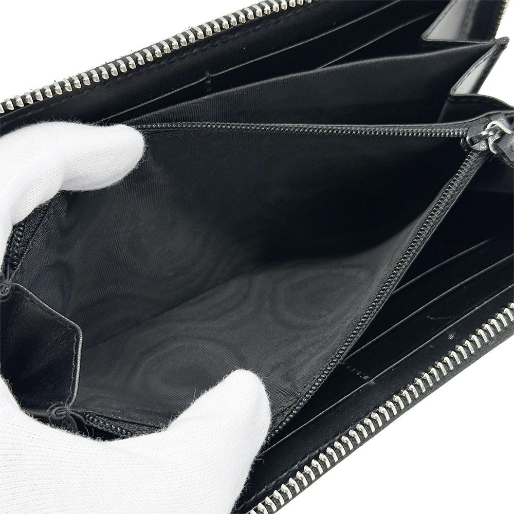 Gucci Wallet GG Emboss Zip Around Leather Black — view 7