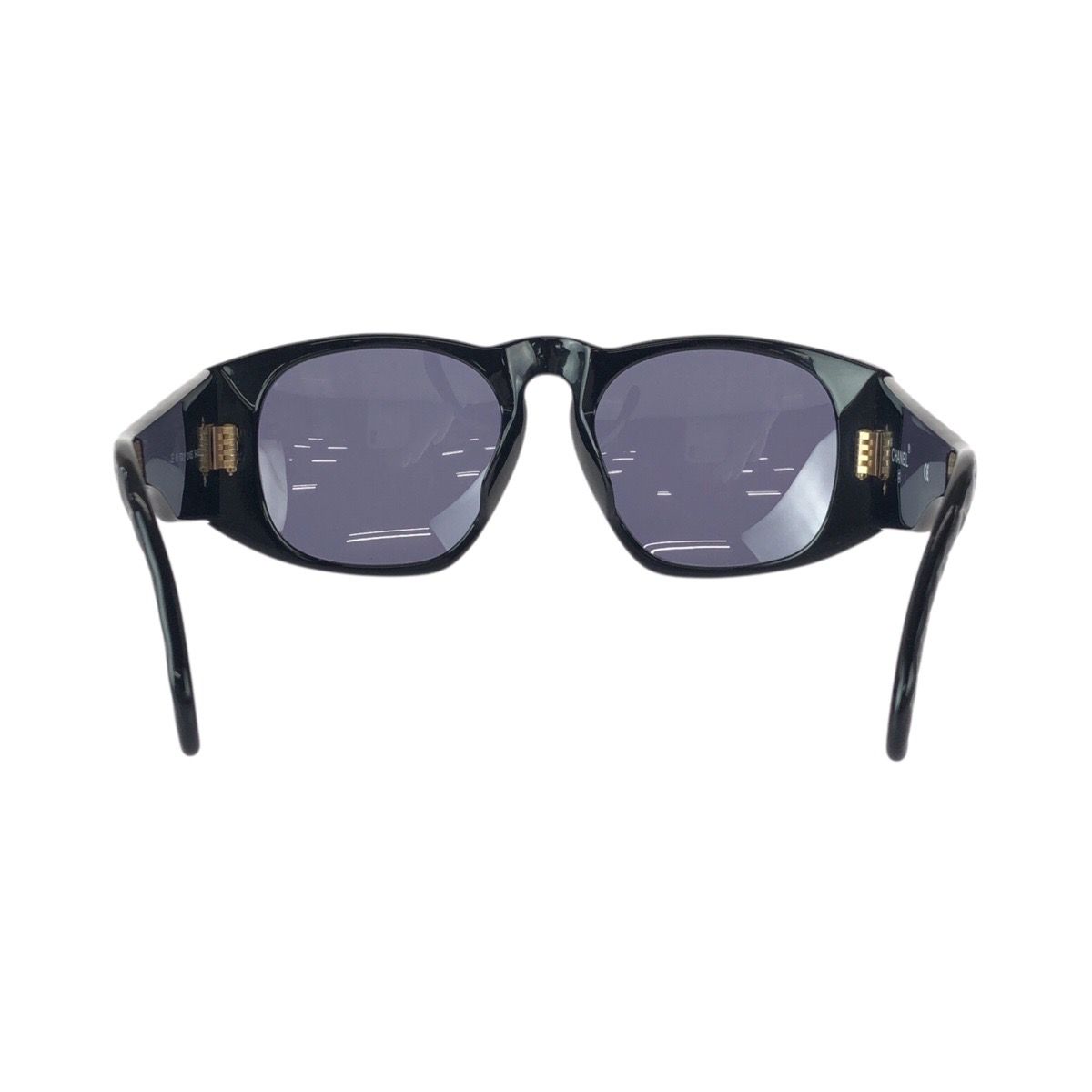 Chanel Vintage Quilted CC Logo Black Gold Acetate Metal — view 3