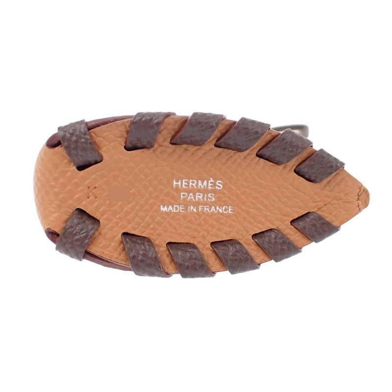 Hermes Cheval Tresse Bag Charm Veau Epsom Chocolat Brown Chocolate — view 5
