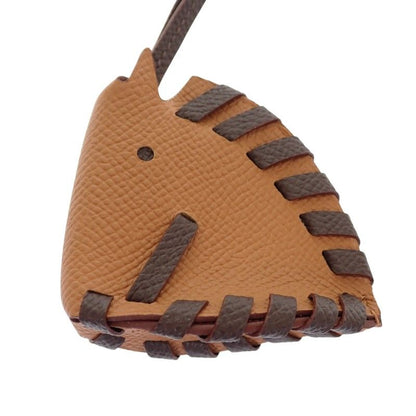 Hermes Cheval Tresse Bag Charm Veau Epsom Chocolat Brown Chocolate — view 6
