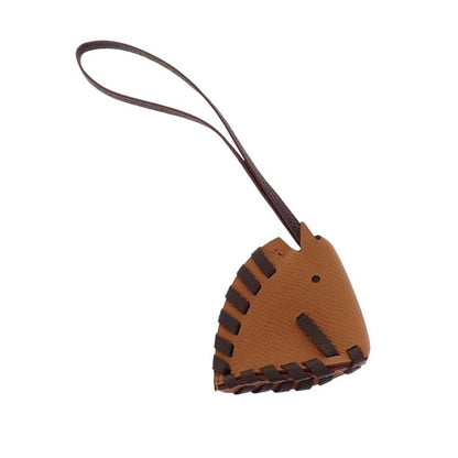 Hermes Cheval Tresse Bag Charm Veau Epsom Chocolat Brown Chocolate — view 2