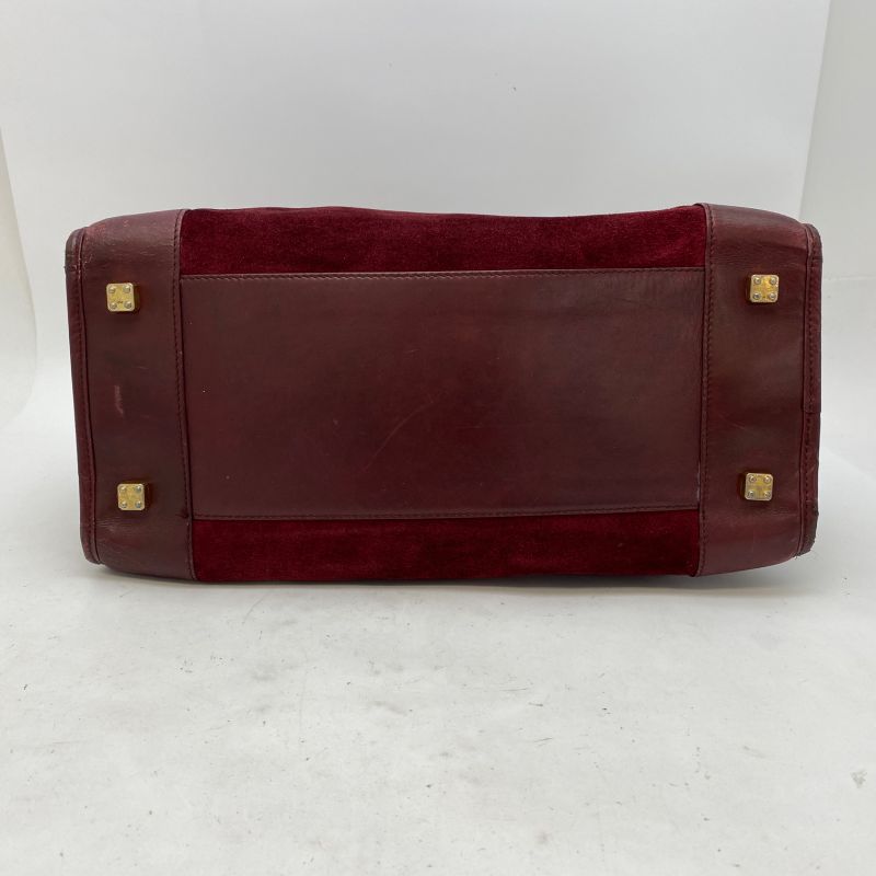 Loewe Handbag Suede Anagram Boston Gold Travel Business