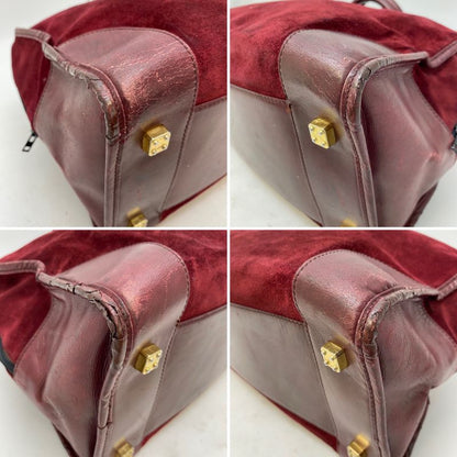 Loewe Handbag Suede Anagram Boston Gold Travel Business