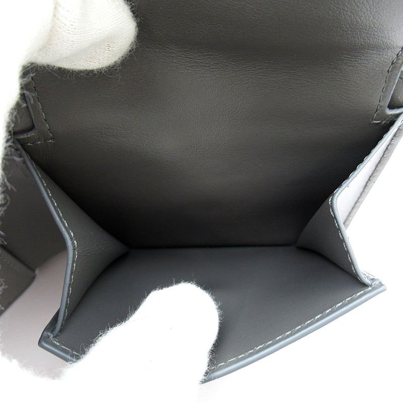 Celine Bifold Wallet Grained Calfskin Gray — view 5