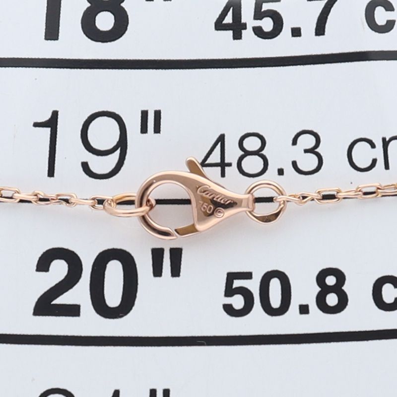 Cartier Logo Double Diamond Necklace 18K Pink Gold — view 4