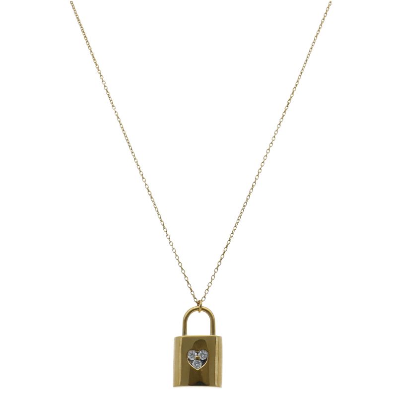Tiffany & Co Diamond Heartlock Necklace 18K Yellow Gold — view 2