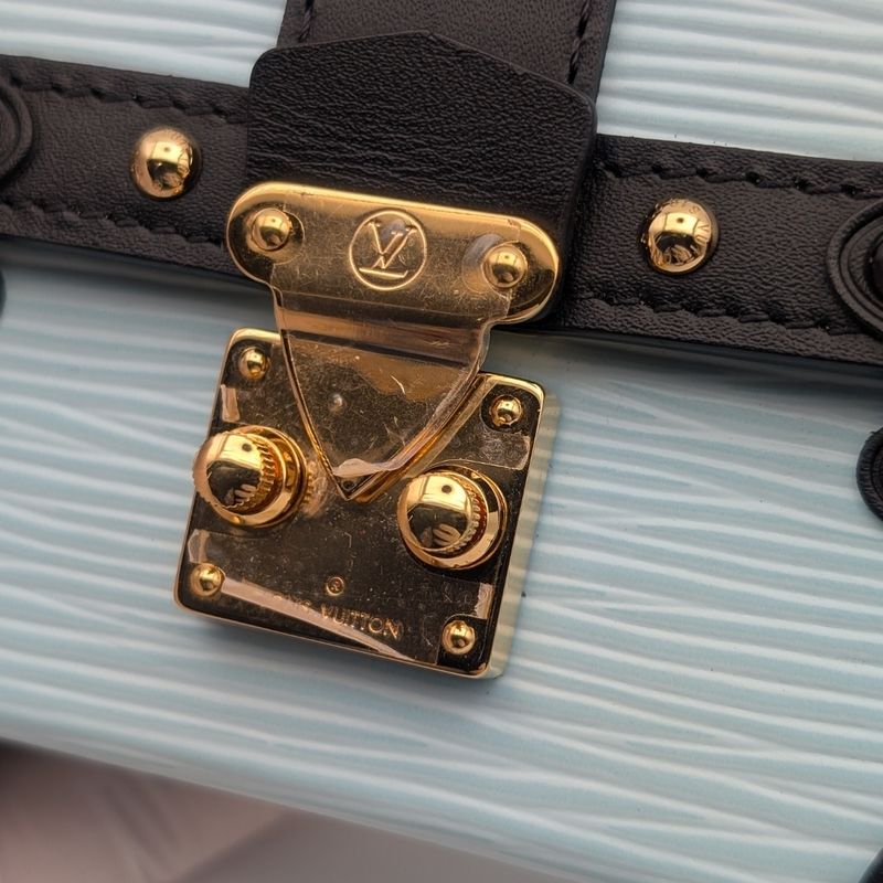 louis vuitton portefeuille trunk  epi blue shoulder bag