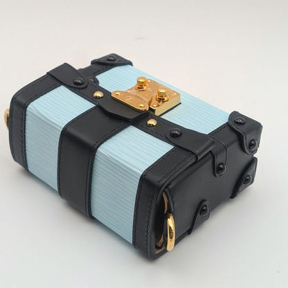 louis vuitton portefeuille trunk  epi blue shoulder bag