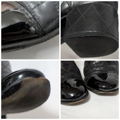 Chanel CC Logo Short Boots Quilted Black