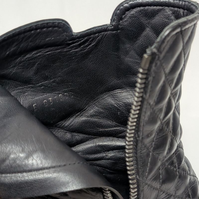 Chanel CC Logo Short Boots Quilted Black