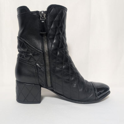 Chanel CC Logo Short Boots Quilted Black