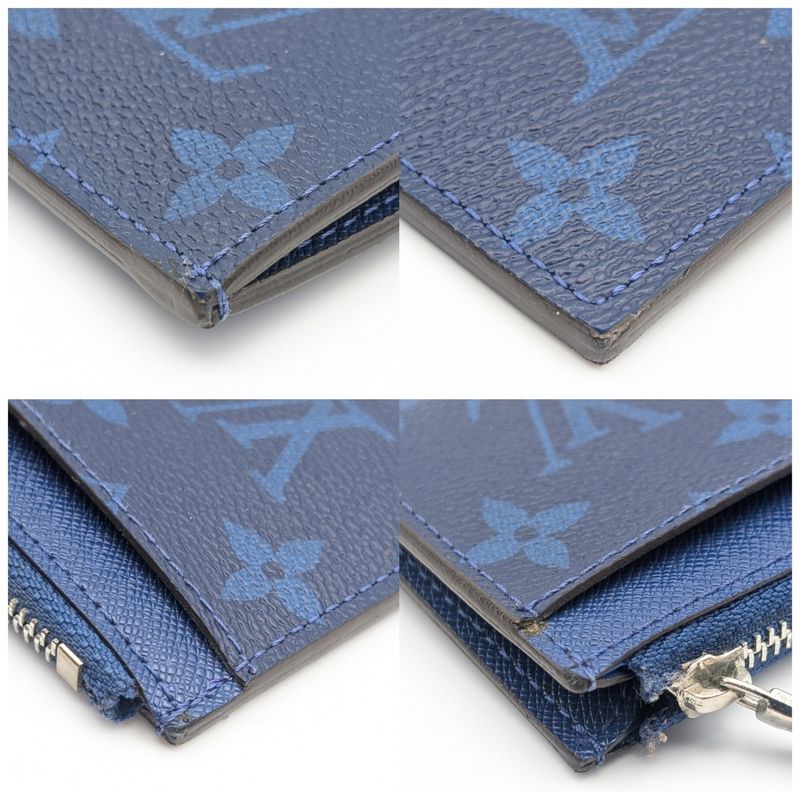 Louis Vuitton Exterior Taigarama Coin Card Holder Cobalt Monogram