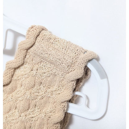 Chanel Knit Dress Beige Navy Coco Button Sleeveless