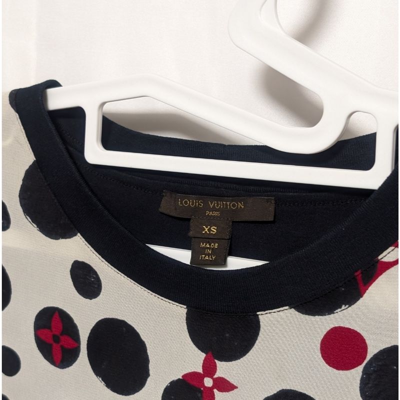 Louis Vuitton T-Shirt Polka Dot Monogram White Black XS