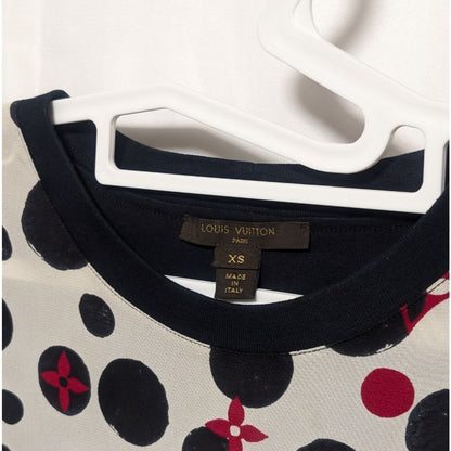Louis Vuitton T-Shirt Polka Dot Monogram White Black XS