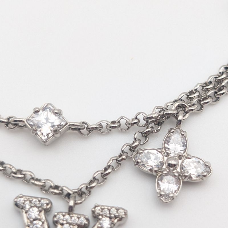 Louis Vuitton LV Silver Rhinestone Bracelet
