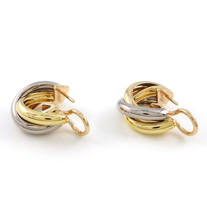 Cartier Earrings Trinity Hoop Three Color 18K Pink Gold White — view 2