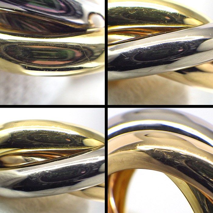 Cartier Earrings Trinity Hoop Three Color 18K Pink Gold White — view 6