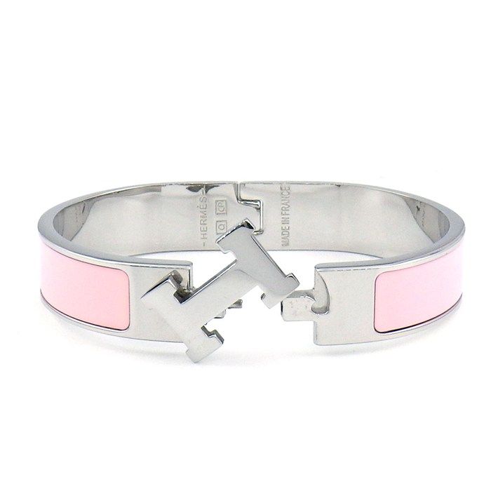 Hermes Bangle Click PM Rose Can Lacquer Metal — view 3