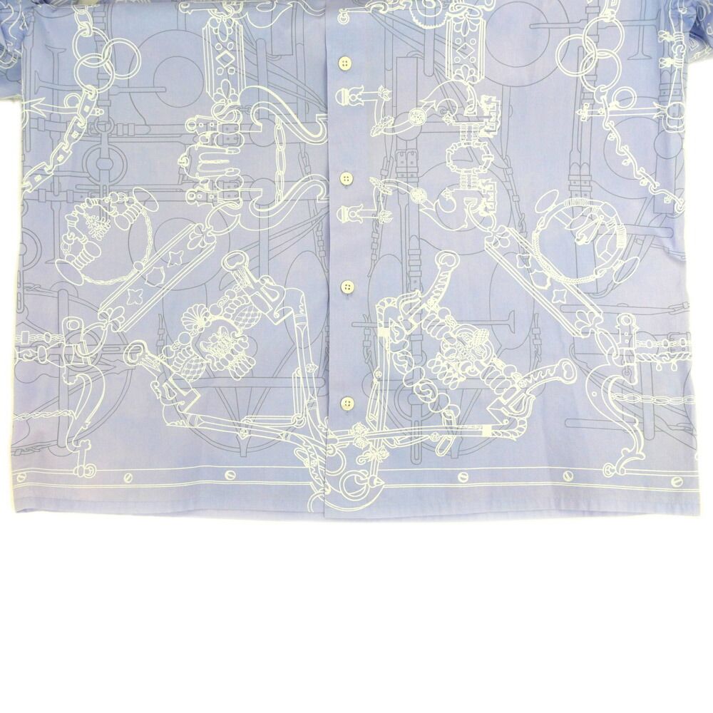Hermes Long Sleeve Shirt Mors Et Gourmettes 38 Blue Top — view 6