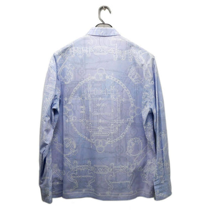 Hermes Long Sleeve Shirt Mors Et Gourmettes 38 Blue Top — view 2