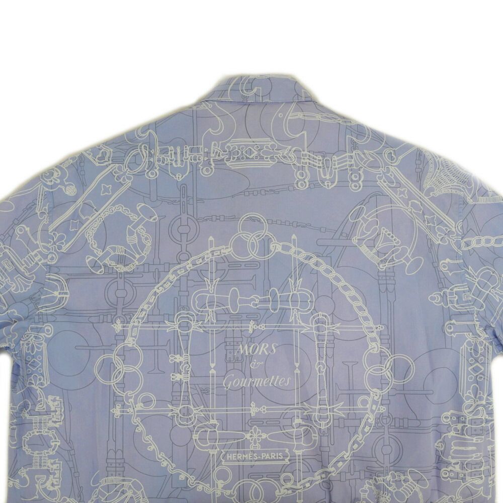 Hermes Long Sleeve Shirt Mors Et Gourmettes 38 Blue Top — view 7