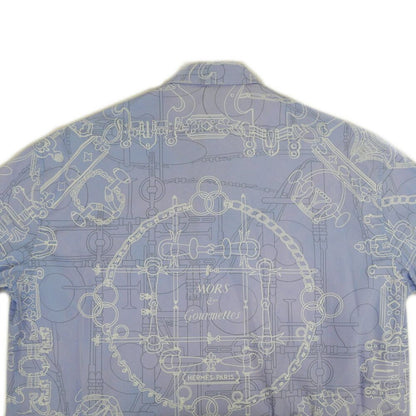 Hermes Long Sleeve Shirt Mors Et Gourmettes 38 Blue Top — view 7